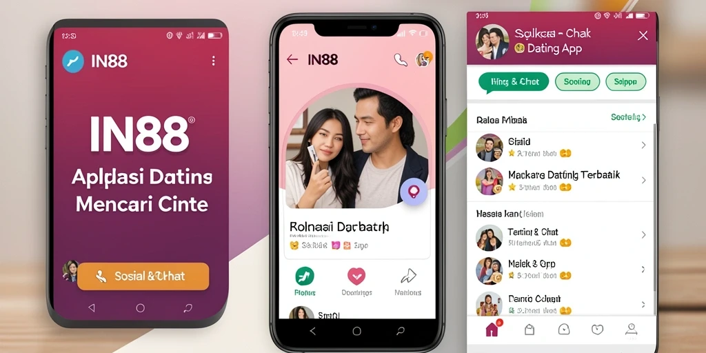 Antarmuka aplikasi IN88 yang modern dan menarik untuk mencari pasangan.