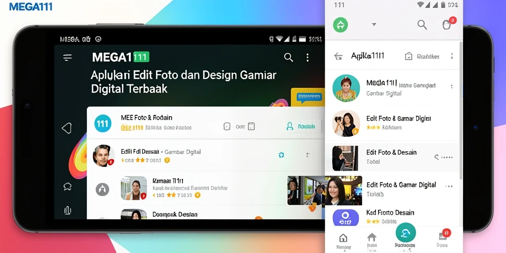 Tampilan antarmuka MEGA111 yang mudah digunakan untuk desain gambar digital.