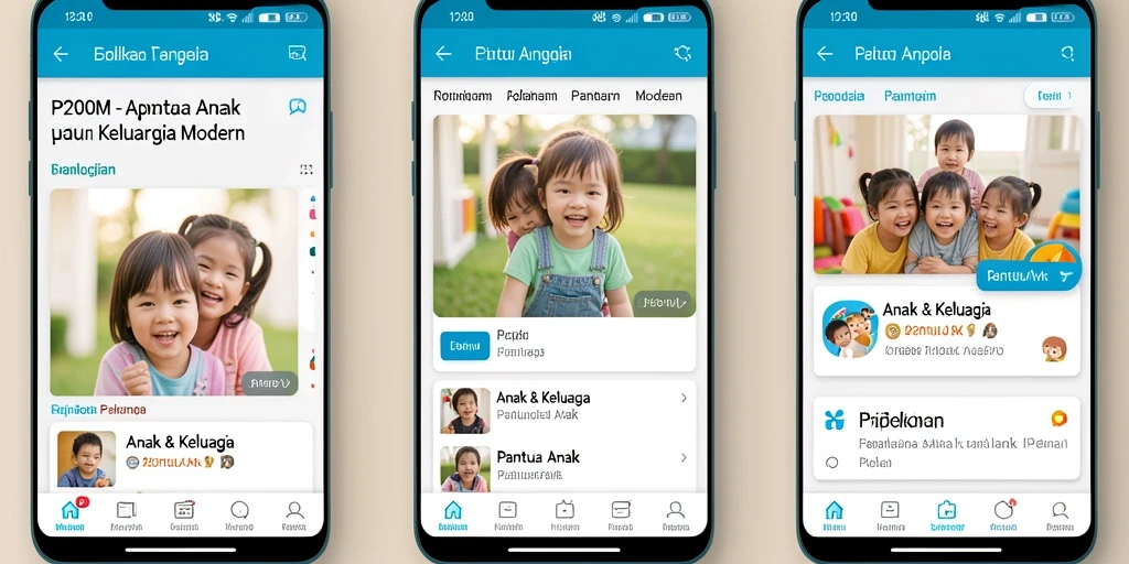 Antarmuka P200M dengan fitur Pantau Anak yang mudah diakses.